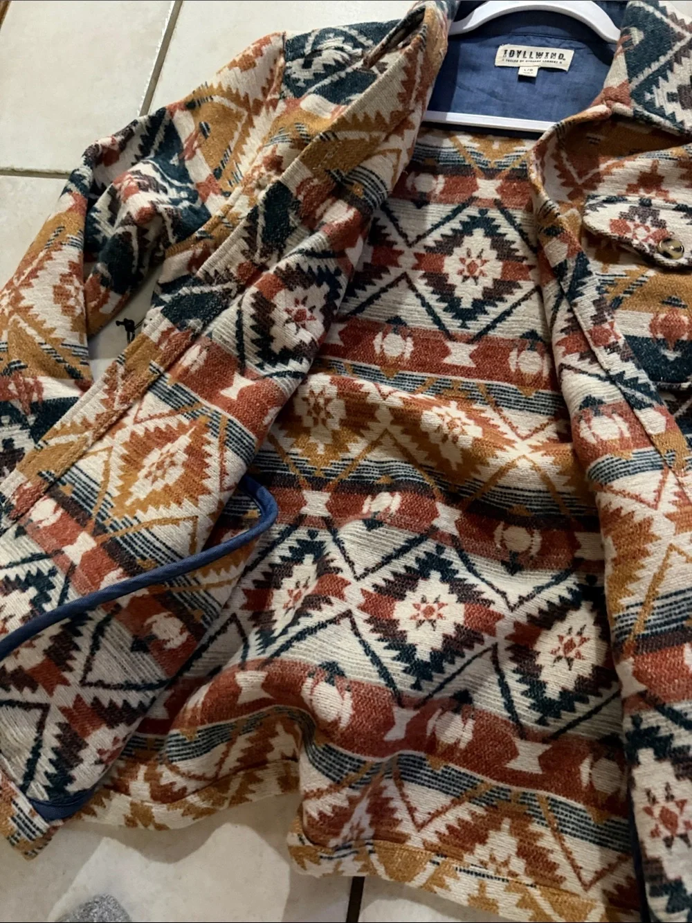 Idyllwind Kids' Aztec Jean Jacket - Mustard, Navy & Rust